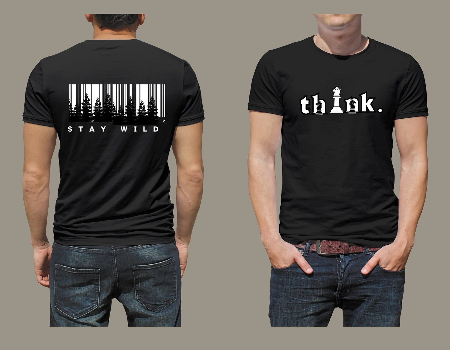 Men's T-Shirt - Round Neck, Organic Cotton, Modern Design